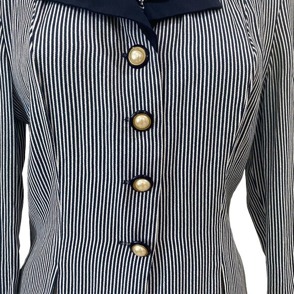 Breakin' Loose VINTAGE matching jacket pant suit NAVY Striped sz 11/12 SMALL - Picture 10 of 15